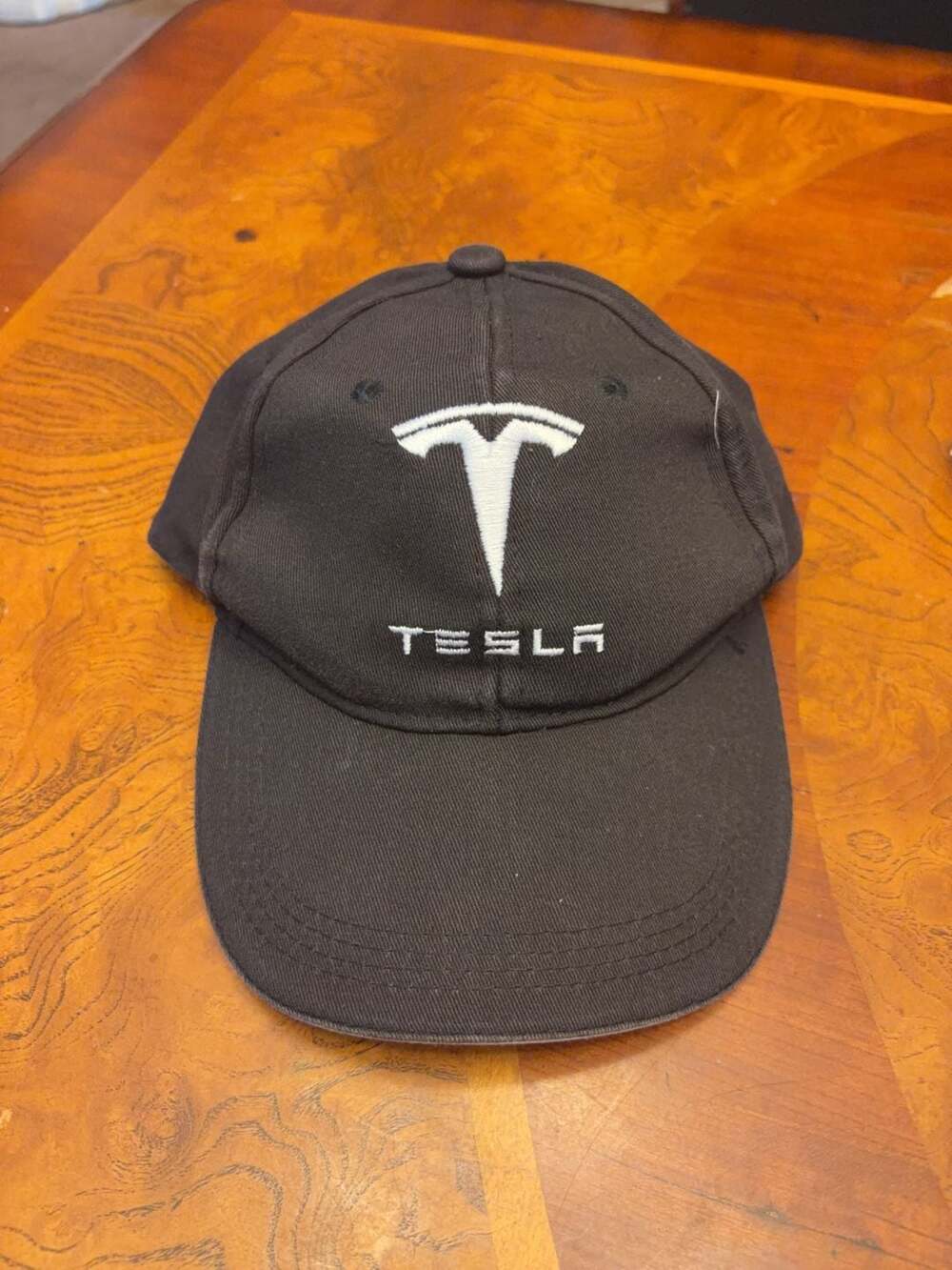 Tesla Logo Embroidered Adjustable Baseball Cap Black